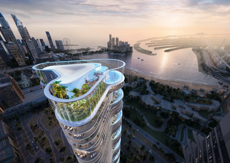 Luxent Dubaj Projekt Damac Casa Nocni Pohled Strecha